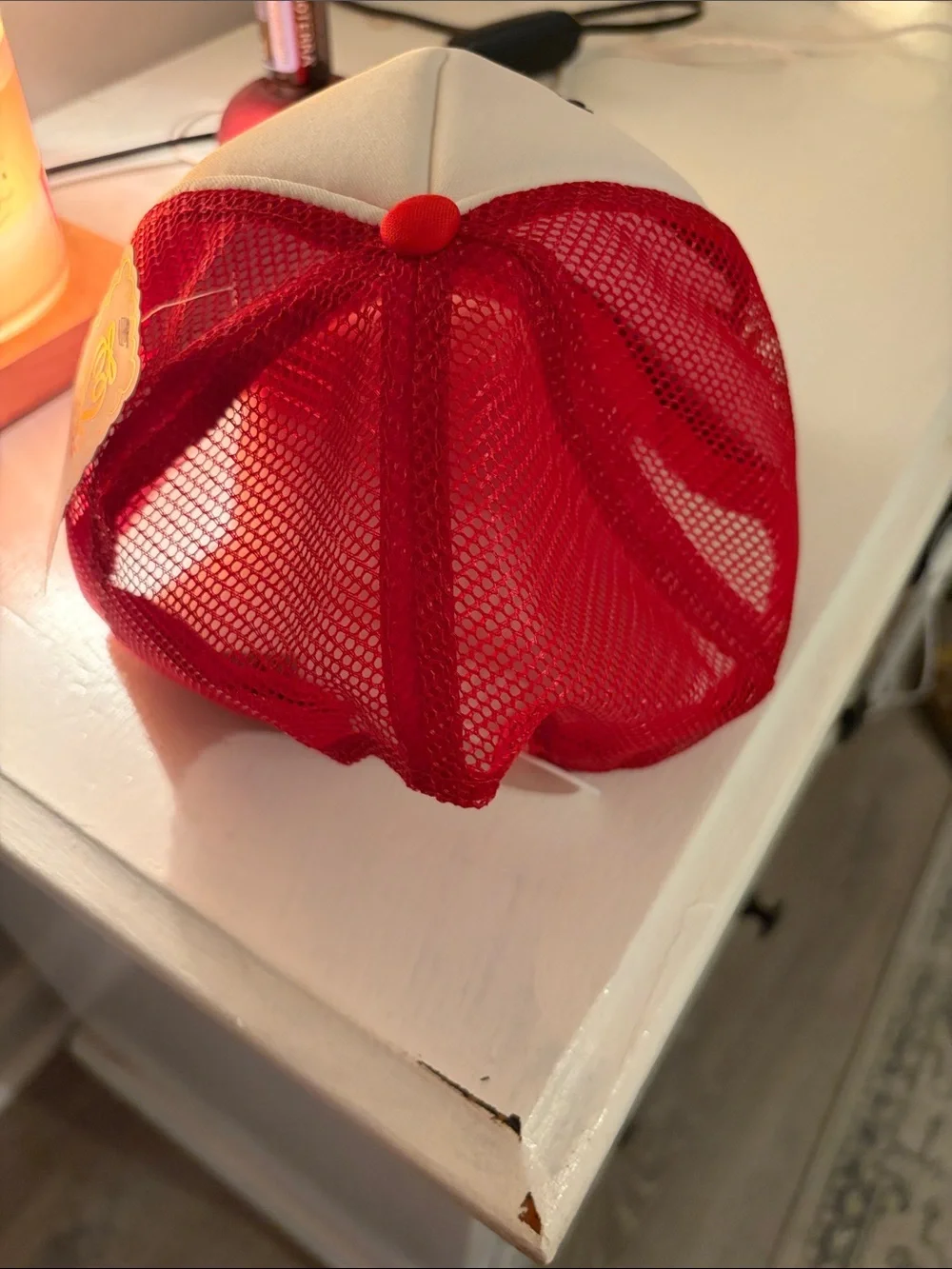 Simply Southern Red & White Sequin Patch Trucker Hat